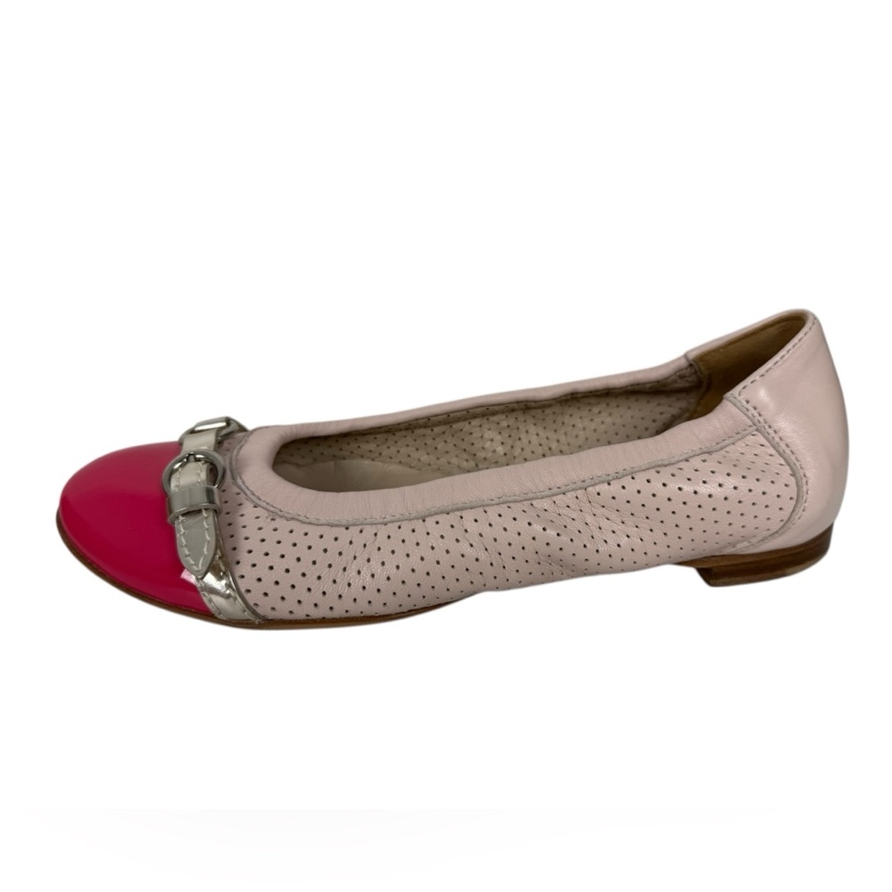 AGL Monika Leather Cap Toe Ballet Ballerina Flats EU 36 US 6 Pink Made In Italy - Picture 5 of 15